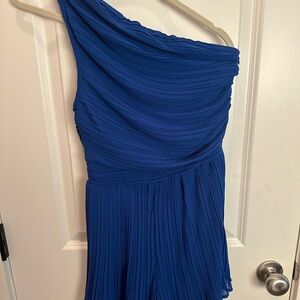 Glam One Shoulder Blue Dress